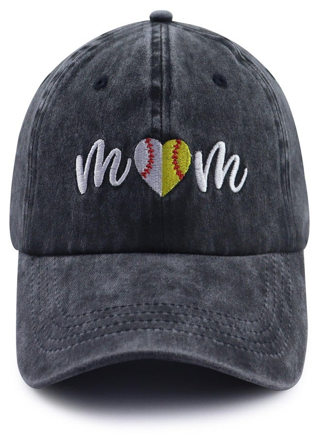 Wsaztulp Softball Gifts for Women, Softball Mom Hat, Baseball Mom Accessories Baseball Cap, Christmas Mothers Day Birthday Gifts for New Mama Grandma Wife Aunt Black - Image 1